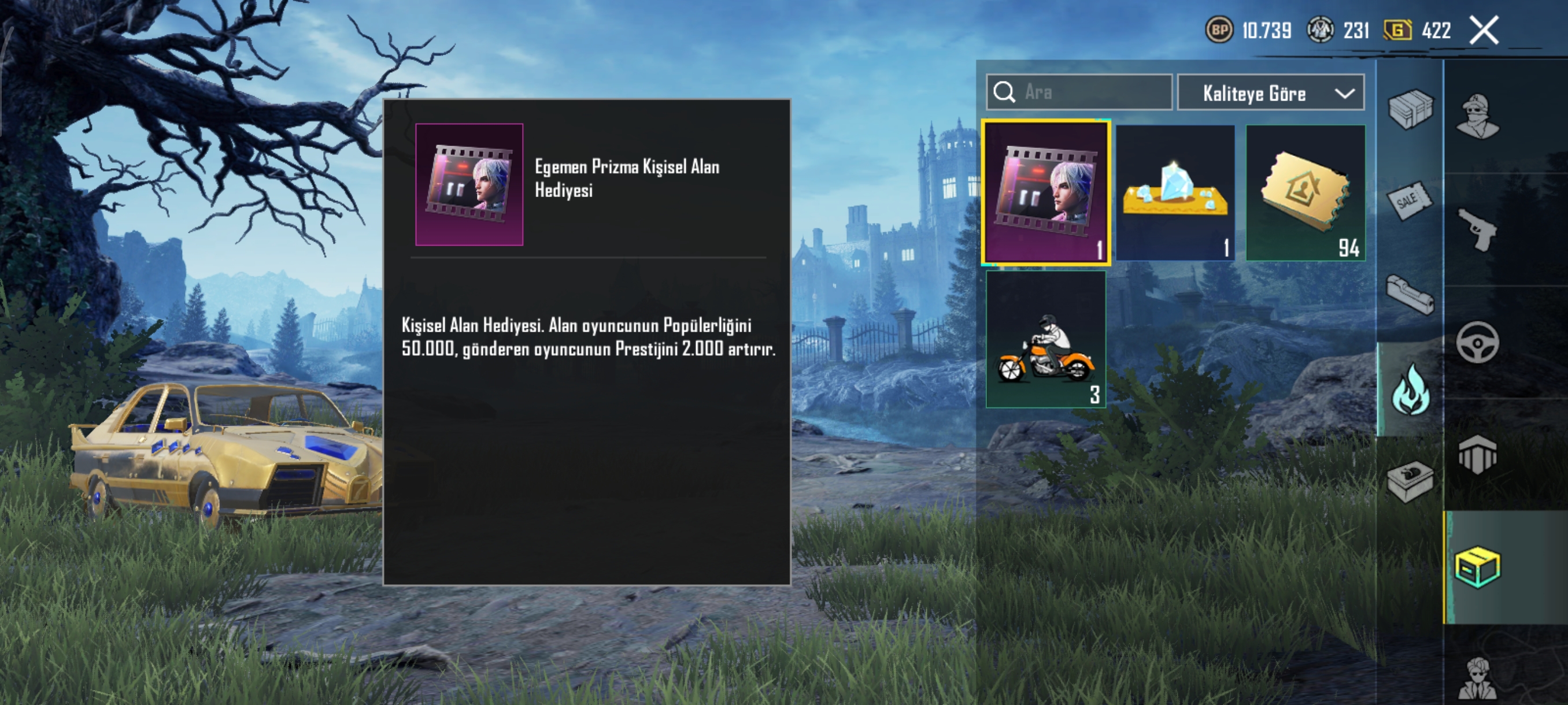 Egemen prizma kişisel alan hediyyesi 50k